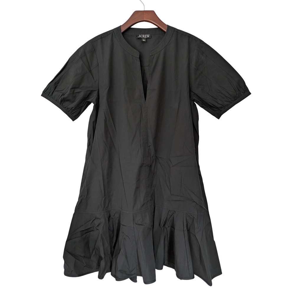 J.‎ Crew Delilah Dress in Cotton Poplin Size S Black NWT $148 CJ492